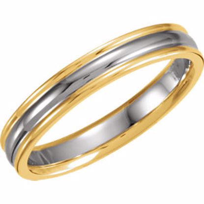 5724:129132:P 14kt White & Yellow 4mm Fluted Band Size 13