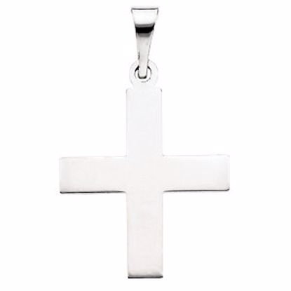 R16090:130420:P 14kt White 15.5x14mm Greek Cross Pendant