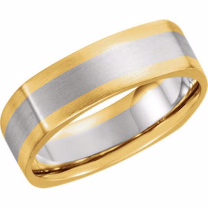 5849:133146:P 14kt White & Yellow 6mm Comfort-Fit Band Size 12