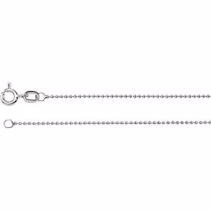 CH136:140889:P 14kt White 1mm Solid Bead 7" Chain
