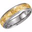 50055:144824:P 14kt White & Yellow 6mm Hand Engraved Band Size 10 
