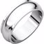 HRE10:149367:P 10kt White 6mm Half Round Edge Band