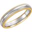 5954:156906:P 14kt White & Yellow 4mm Double Milgrain Band Size 12.5