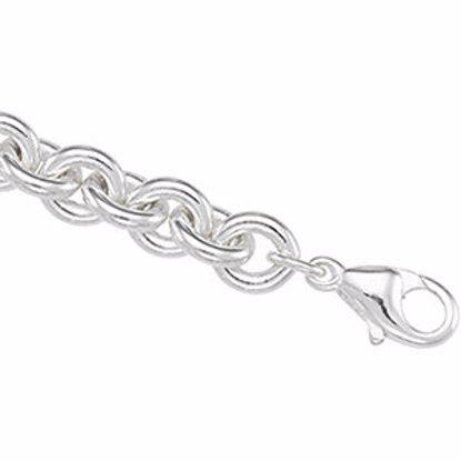 CH315:153726:P Sterling Silver 9mm Solid Round Cable 8" Bracelet