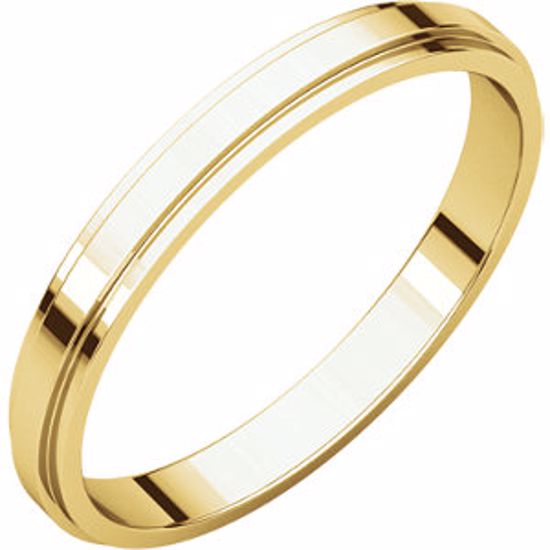 FE15:164216:P 10kt Yellow 2.5mm Flat Edge Band