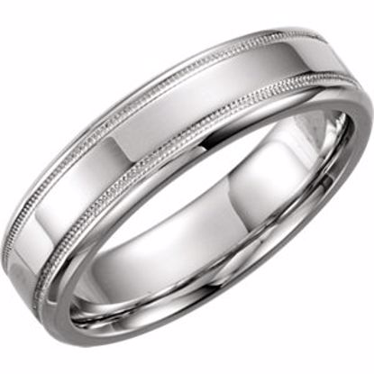 50098:193528:P Platinum 6mm Design Band Size 8