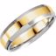 5793:221503:P 14kt Yellow & White 6mm Comfort-Fit Beveled Edge Band Size 8