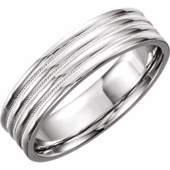 50191:235931:P 14kt White 6mm Grooved Band Size 11.5