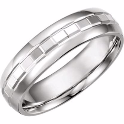 50186:235840:P 14kt White 6mm Design Band Size 4.5