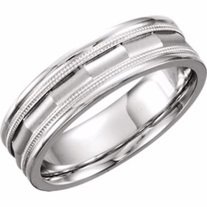 50187:234857:P 14kt White 6mm Design Band Size 10
