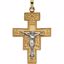R41171:252407:P 14kt Yellow & White 33x25mm San Damiano Crucifix Pendant