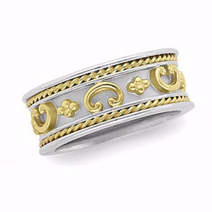 50234:252691:P 14kt White/14kt Yellow Etruscan-Inspired Band