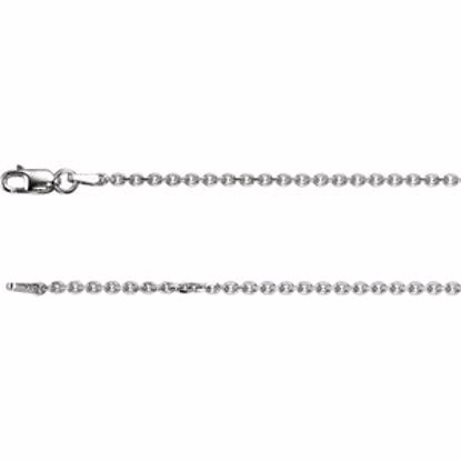 CH125:244302:P 14kt White 1.75mm Solid Diamond-Cut Cable 7" Chain