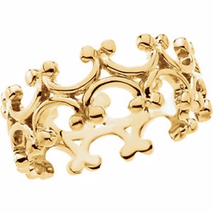 5132:244622:P 10kt Yellow 7.5mm Fashion Design Band Size 5