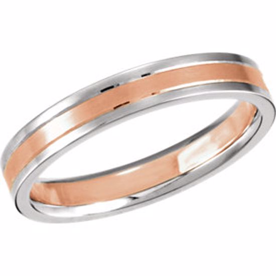 50247:254625:P 14kt White & Rose 4mm Band Size 12.5