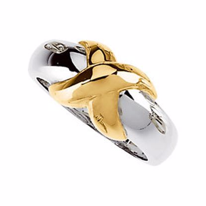 50235:255603:P 10kt White & Yellow "X" Ring
