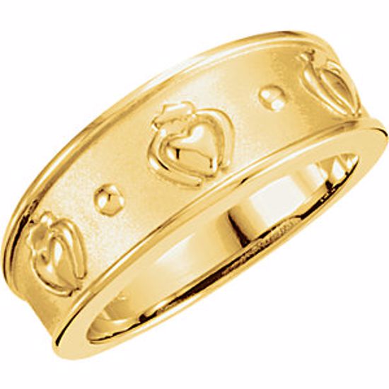 50297:283651:P 14kt Yellow 8mm Ladies Claddagh Band
