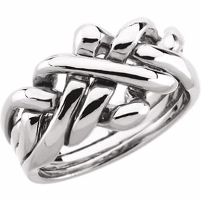 5144:6232:P 14kt White Ladies Puzzle Ring Size 6.75