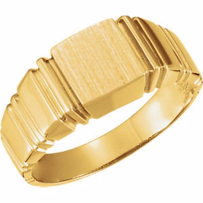 9302:10936:P 14kt Yellow 9mm Men's Square Signet Ring