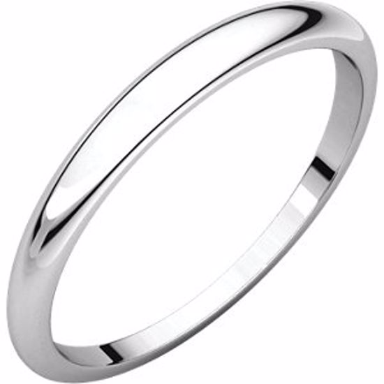 HRT6:10981:P 14kt White 2.5mm Half Round Tapered Band