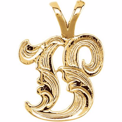 8611:34764:P 10kt Yellow "V" Medium Initial Pendant