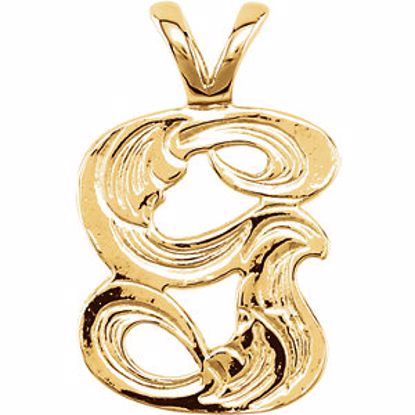 8611:34717:P 10kt Yellow "G" Medium Initial Pendant