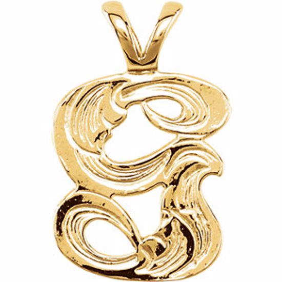 8611:34717:P 10kt Yellow "G" Medium Initial Pendant
