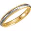 5685:104832:P 18kt Yellow & Platinum 3.5mm Comfort-Fit Milgrain Band Size 12