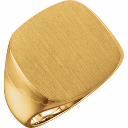 9454:112661:P 18kt Yellow 18mm Men's Solid Signet Ring 