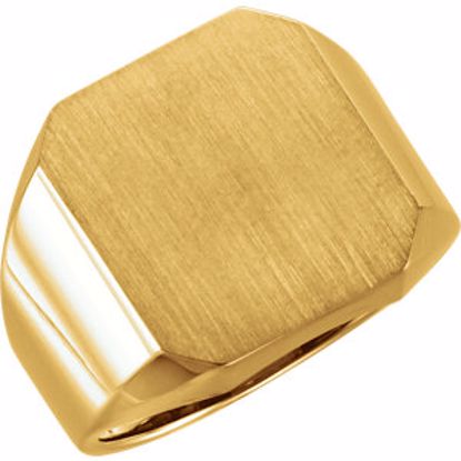 9128:117770:P 14kt Yellow 18x16mm Men's Signet Ring