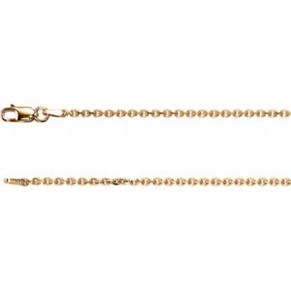 CH125:120478:P 14kt Yellow 1.75mm Solid Diamond-Cut Cable 7" Chain