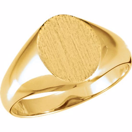 5758:123694:P 18kt Yellow 10x8mm Oval Signet Ring