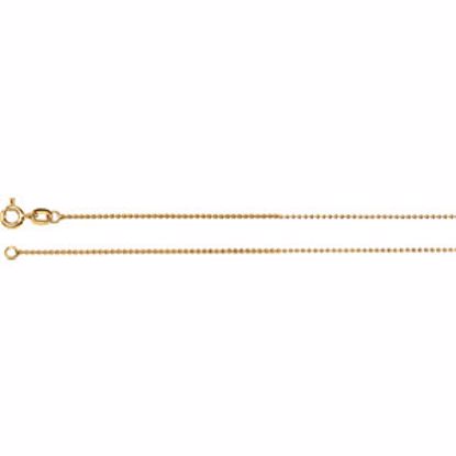 CH136:126444:P 14kt Yellow 1mm Solid Bead 7" Chain