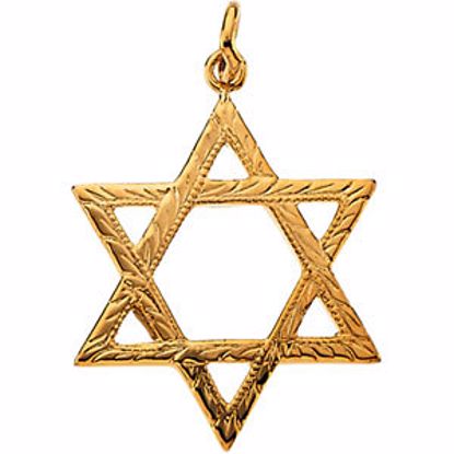 R16956:129780:P 14kt Yellow 19.5x15mm Star of David Pendant
