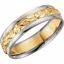 5728:129089:P 14kt White & Yellow 6mm Comfort-Fit Design Band Size 4