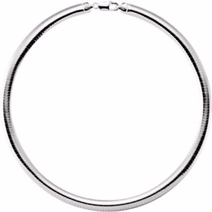 CH275:139486:P Sterling Silver 7.25mm Domed Omega 16" Chain