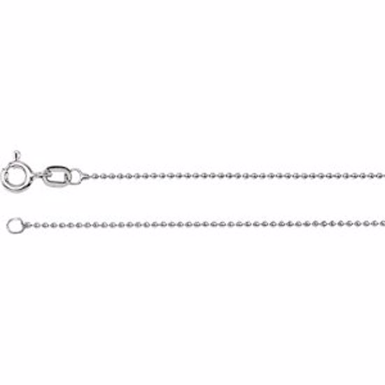 CH136:140892:P 14kt White 1mm Solid Bead 20" Chain