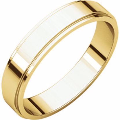 FE13.5:164558:P 10kt Yellow 4mm Flat Edge Band