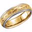 50056:144833:P 14kt White & Yellow 6mm Hand-Engraved Band Size 9