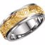 50082:179372:P 14kt Two-Tone 7mm Hand-Engraved Band Size 7