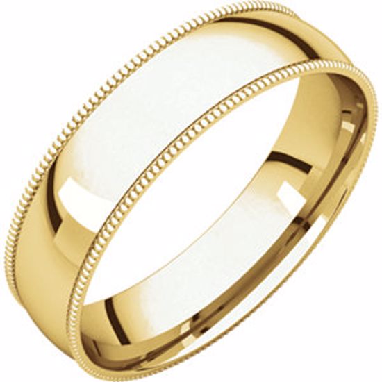 MGRL7:142485:P 10kt Yellow 5mm Light Comfort Fit Milgrain Band 