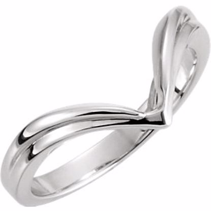 50016:145858:P 14kt White V-Shape Fashion Ring