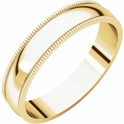 MGL5:142509:P 10kt Yellow 4mm Light Milgrain Band