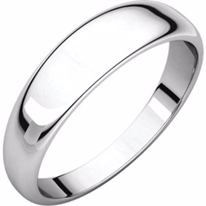 HRT11:146158:P 14kt White 5mm Half Round Tapered Band