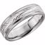 5712:143929:P 14kt White 6mm Leaf Design milgrain Comfort Fit Band Size 8