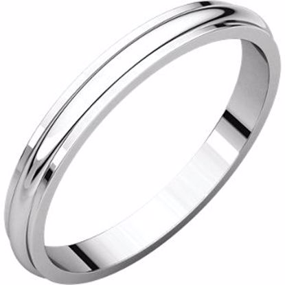 HRE13:166603:P 14kt White 2.5mm Half Round Edge Band