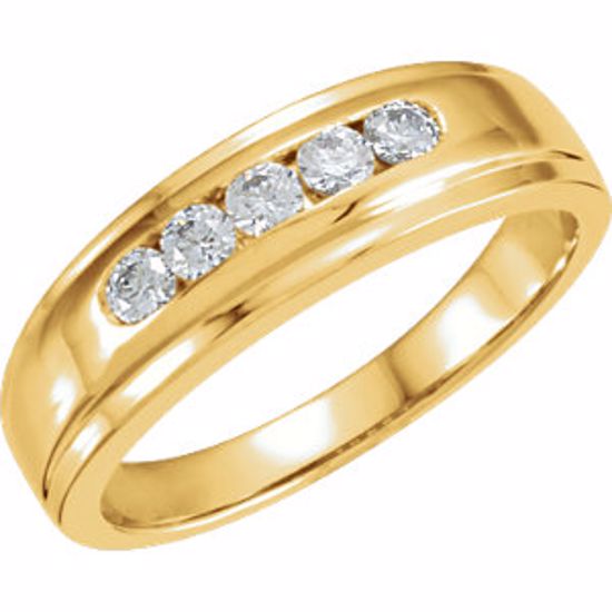 60137:207317:P 14kt Yellow 1/3 CTW Men's Diamond Band