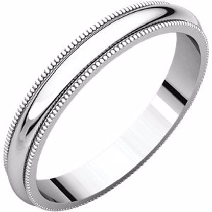 MG13:218916:P Platinum 3mm Milgrain Band