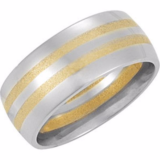 50177:235178:P 14kt White & Yellow 8mm Band Size 8