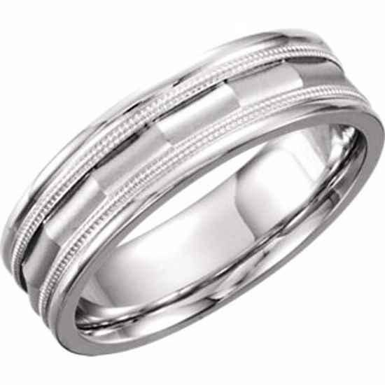 50187:234851:P 14kt White 6mm Design Band Size 5